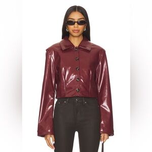 LOVERS & FRIENDS Catherine Faux Leather Jacket in Oxblood